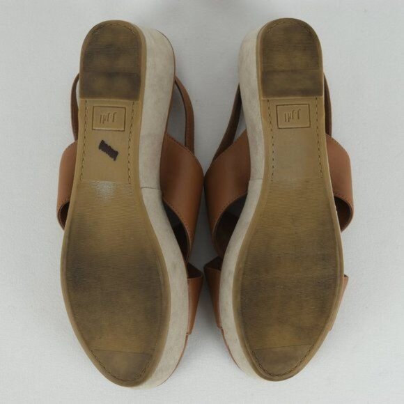 J. Jill Women's Size 9.5 Tan Leather Platform Slingback Open Toe Sandals - Picture 6 of 8